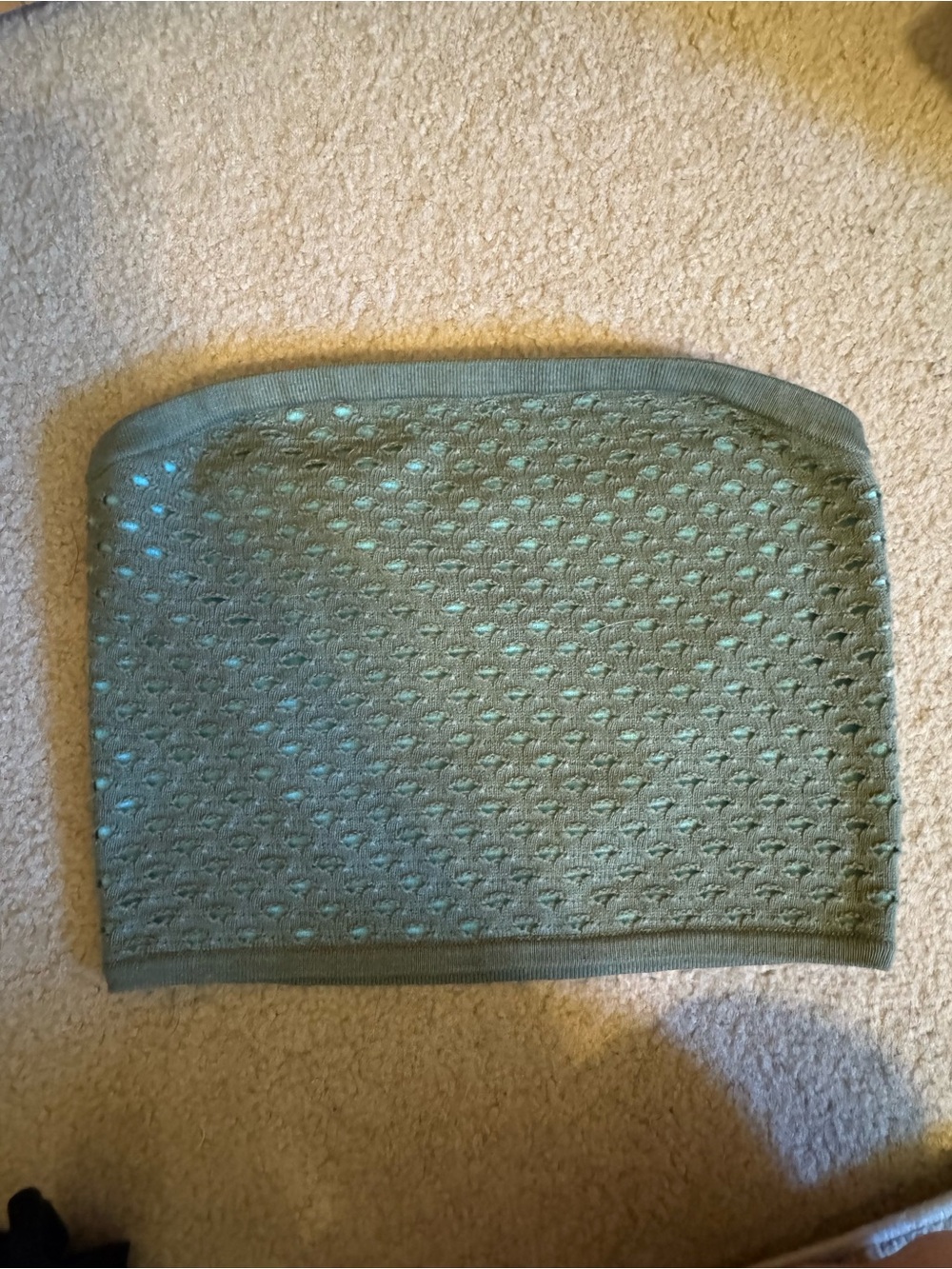 aerie Openwork Tube Top in Sage Green